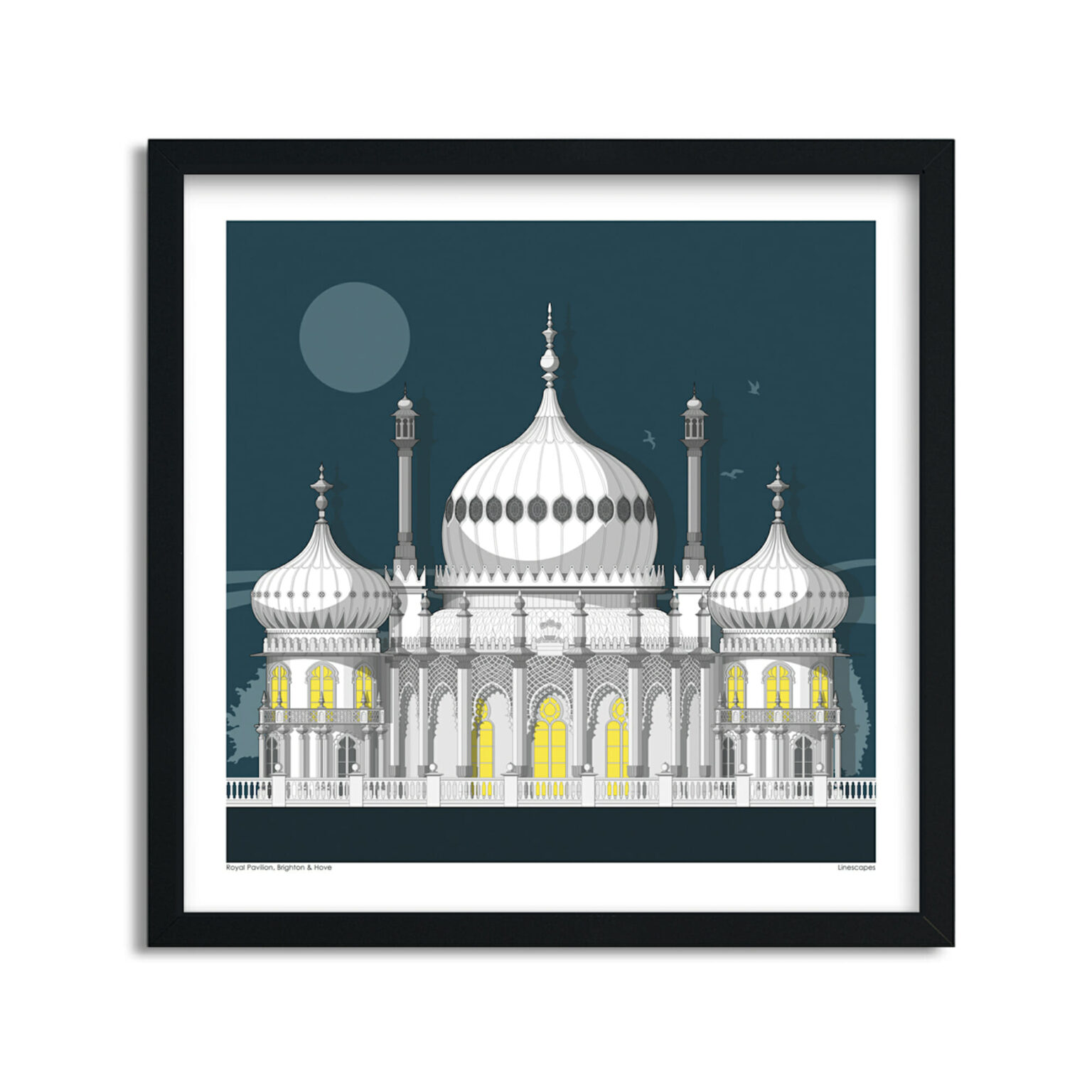 Brighton Pavilion Sun Print Signed Giclee print by Linescapes